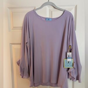 NWT CeCe XL 3/4 Length Ruffle Sleeve Blouse